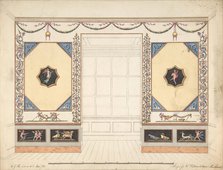 Design for a Room in the Etruscan or Pompeian style (Elevation), 1833. Creator: C. G. Hawkhurst.