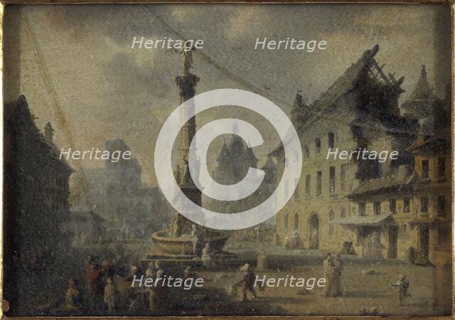 Place du Châtelet, in 1809, current 1st arrondissement, 1809. Creator: Jean Francois Lebelle.