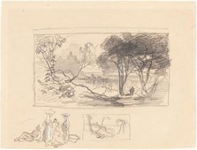 Sketches in Italy [recto], 1839/1845. Creator: Edward Lear.