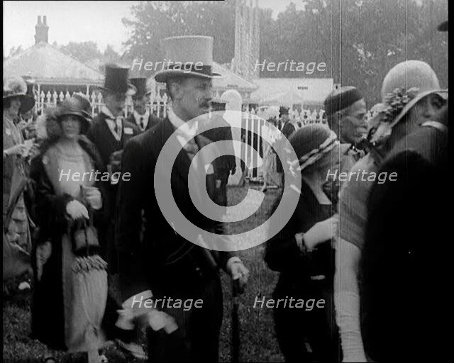 A Group of Race Goers Standing in Line at Ascot Race Track, 1924. Creator: British Pathe Ltd.