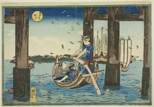 Tsukuda Island (Tsukudajima), from the series "Famous Places in the Eastern Capital..., c. 1832/33. Creator: Utagawa Kuniyoshi.