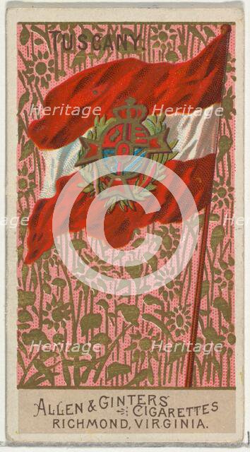 Tuscany, from Flags of All Nations, Series 2 (N10) for Allen & Ginter Cigarettes Brands, 1890. Creator: Allen & Ginter.