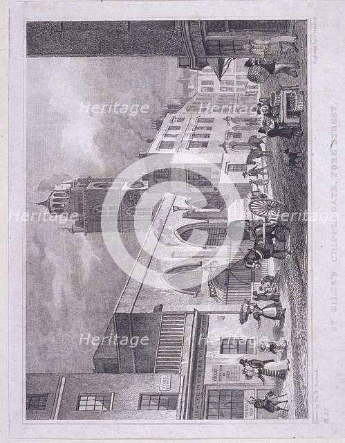 St Giles without Cripplegate, London, 1830. Artist: W Henshall