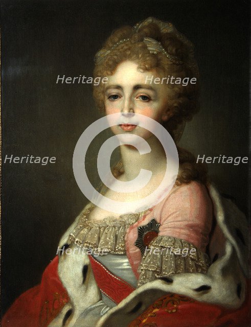 Portrait of Grand Duchess Alexandra Pavlovna (1783-1801), Daughter of Emperor Paul I, 1798. Artist: Borovikovsky, Vladimir Lukich (1757-1825)