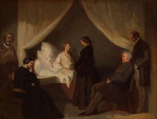 Chopin on His Deathbed. Creator: Kwiatkowski, Teofil (1809-1891).