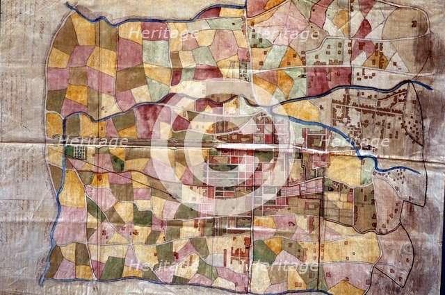 Map of the village of Gracia (Barcelona) in 1845.