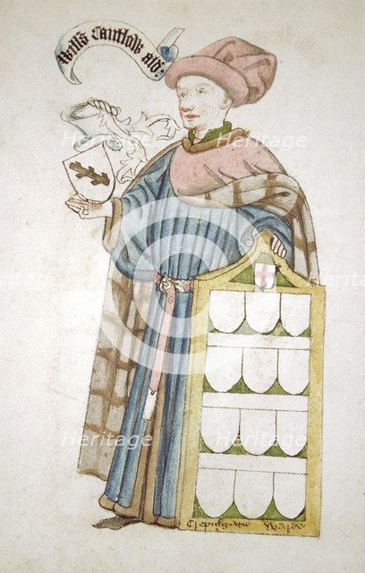William Cantelowe, Sheriff of London 1448-1449, in aldermanic robes, c1450.                          Artist: Roger Leigh