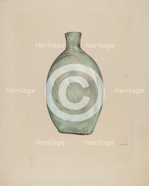 Whiskey Flask, c. 1938. Creator: G. A. Spangenberg.