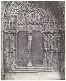 Chartres Cathedral, Central Portal of the South Transept; The Last Judgment, 1855, printed 1857. Creator: Charles Nègre.