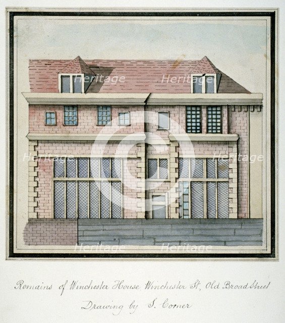 View of Winchester House in Winchester Place, London, 1839.                                          Artist: S Corner