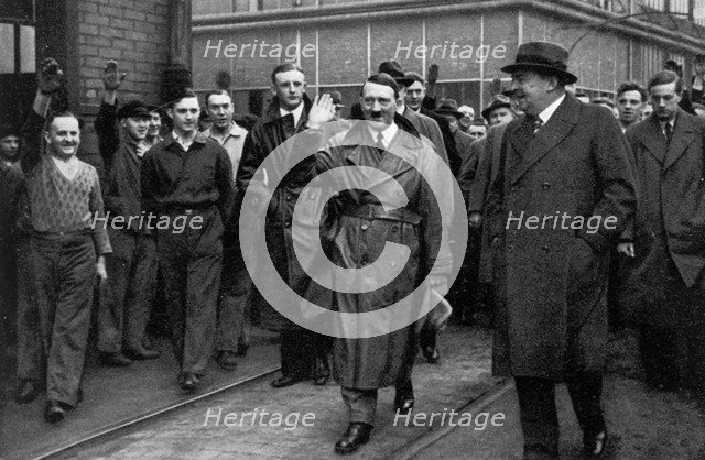 Adolf Hitler visiting industries in the Rhineland and Westphalia, Germany, 1936. Artist: Unknown