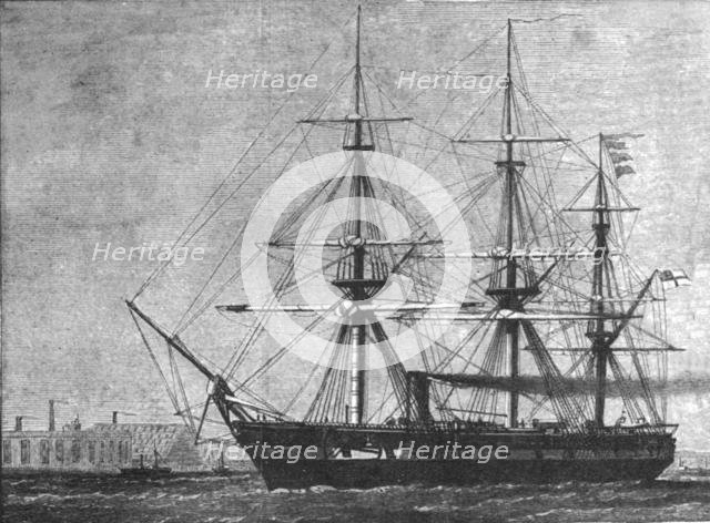 'H.M.S. 'Challenger', commissioned for her...cruise on Deep Sea Exploration, 1872', (1901).  Creator: Unknown.