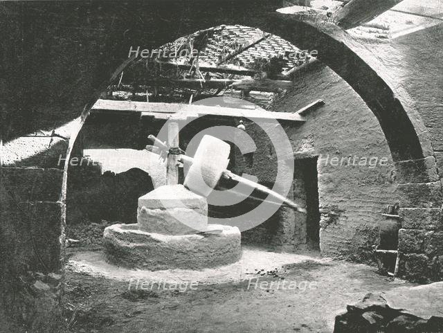 Primitive corn-mill, Nile Delta, Egypt, 1895.  Creator: Unknown.