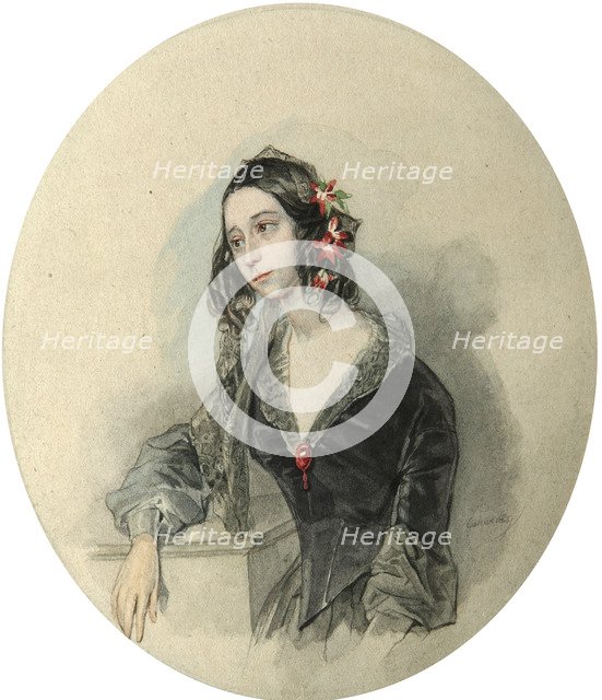 Portrait of the poetess Yevdokiya Rostopchina', (1811-1858), 1846. Creator: Sokolov, Pyotr Fyodorovich (1791-1848).