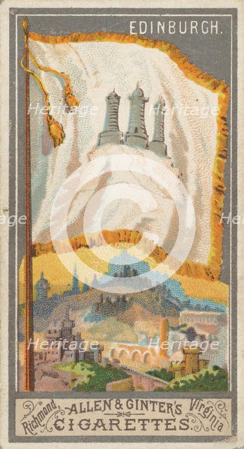 Edinburgh, from the City Flags series (N6) for Allen & Ginter Cigarettes Brands, 1887. Creator: Allen & Ginter.