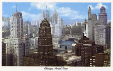 Aerial view of Chicago, looking east from the Kemper Building, Illinois, USA, 1959. Artist: Unknown