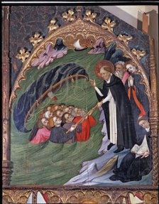 Saint Domingo saving castaways', detail of the altarpiece 'St. Francis and the Franciscan orders'…