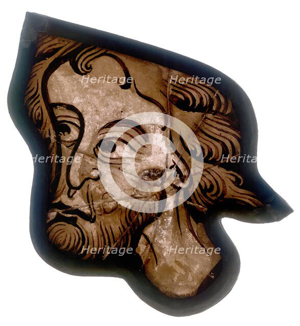 Glass Fragment, French, 1200-1215. Creator: Unknown.