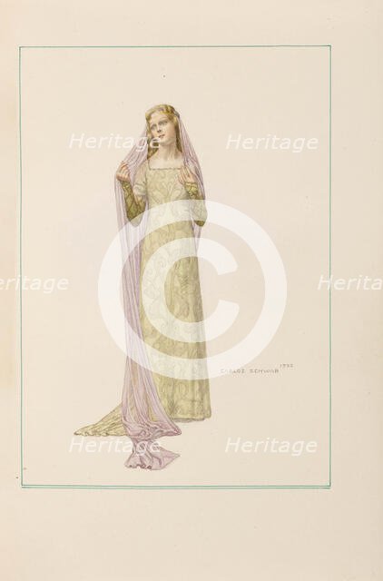 Illustration for Pelléas et Mélisande by Maurice Maeterlinck, 1922. Creator: Schwabe, Carlos (1866-1926).