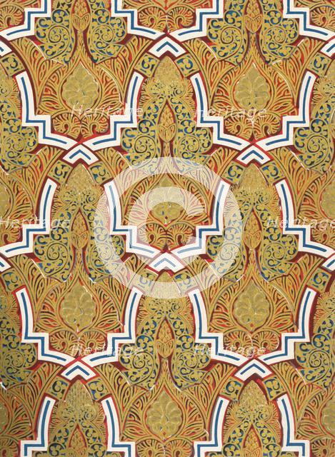 'Ornament in panels on the walls, Court of the Mosque', 1907. Creator: Unknown.