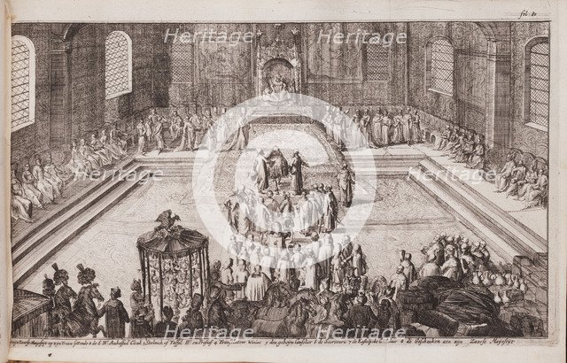 A scene at the royal court of Tsar Alexis Mikhailovich, 1677. Artist: Hooghe, Romeyn de (1645-1708)