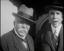 Former French Prime Minister Georges Clemenceau on the Observation Car of a Train in the..., 1922. Creator: British Pathe Ltd.