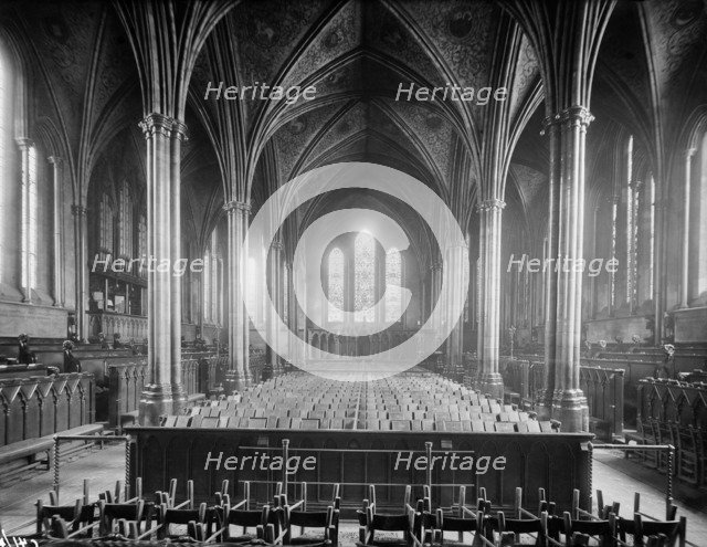 Interior of Temple Church, City of London, c1860-c1922. Artist: Henry Taunt.