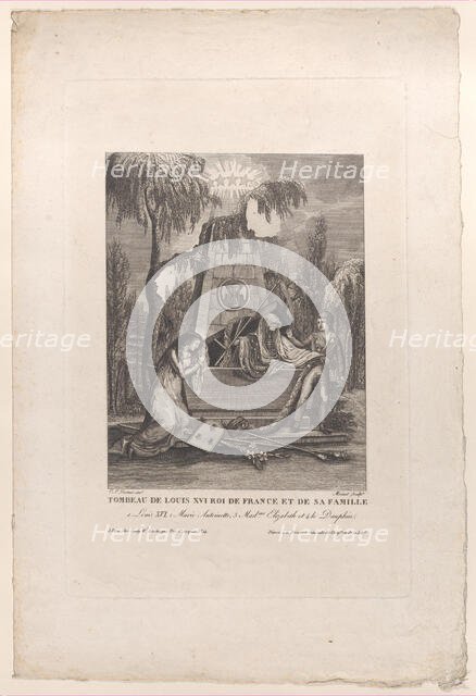 Tomb of Louis XVI and his family, with hidden silhouettes, 1793-1800., 1793-1800. Creator: Anon.