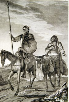 Illustration in the work 'Don Quixote of La Mancha', revised edition by the Royal Spanish Academy…