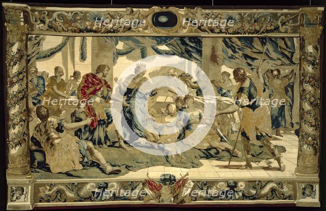 Cupid disguised as Aeneas's son, presents gifts to Dido, 1679. Creator: Giovanni Francesco Romanelli (Italian, 1610-1662); Michael Wauters (Flemish, 1679).