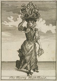 'The Merry MilkMaid', Cries of London, (c1688?). Artist: Anon
