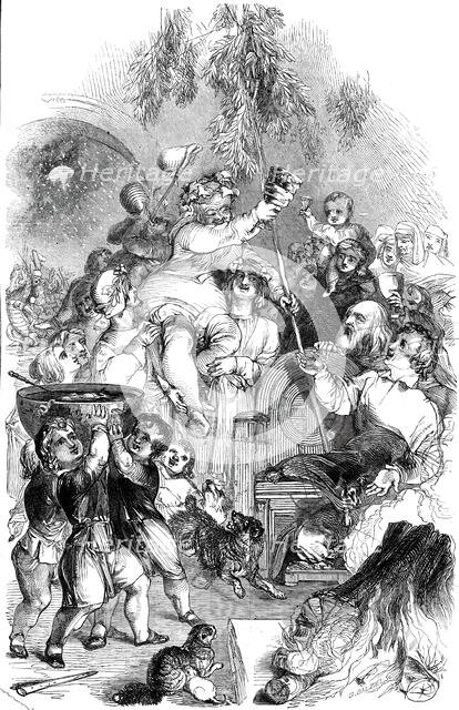 Bringing in Christmas - drawn by William Harvey, 1845. Creator: George Dalziel.