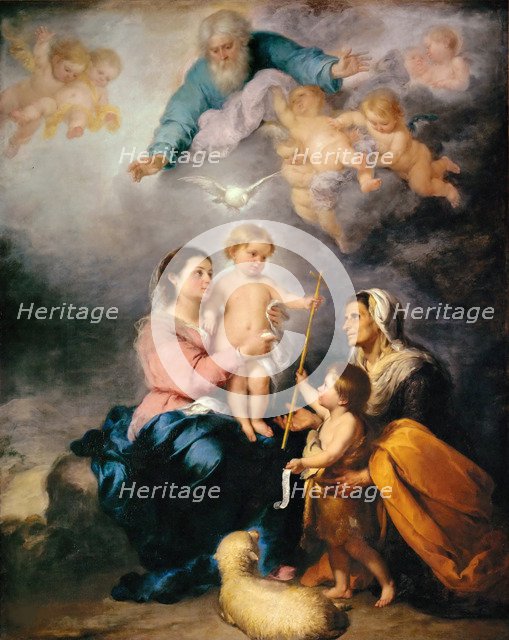 The Holy Family (The Virgin of Seville). Artist: Murillo, Bartolomé Estebàn (1617-1682)
