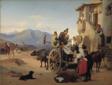 Roman Peasants Going to Market, 1837. Creator: Jorgen Sonne.