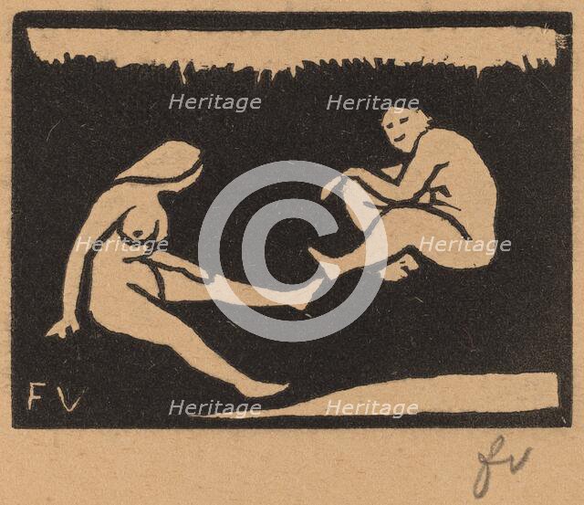 Two Seated Bathers (Deux baigneuses assises), 1893. Creator: Félix Vallotton.