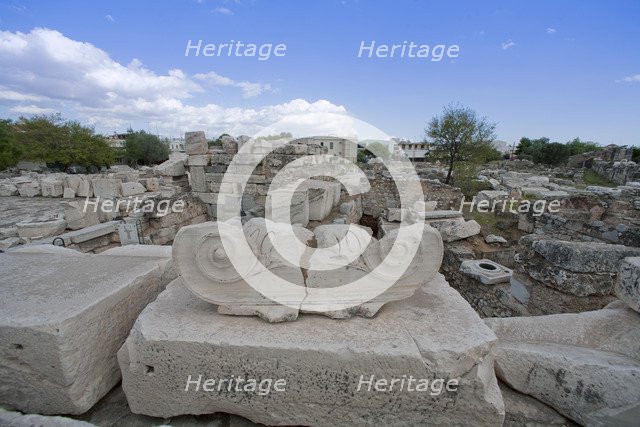 The Great Propylaea at Eleusis, Greece. Artist: Samuel Magal