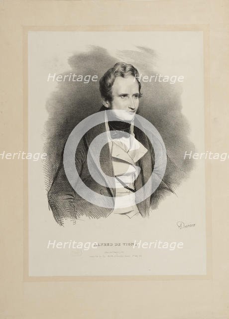 Portrait of the author Alfred de Vigny (1797-1863), 1831. Creator: Devéria, Achille (1800-1857).