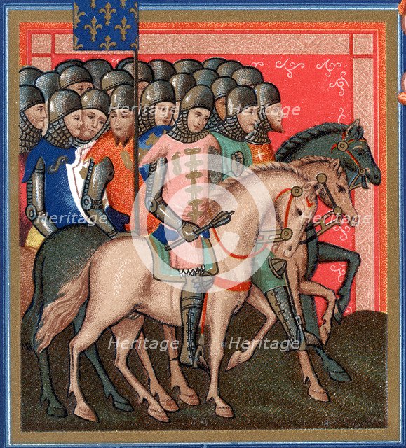 Band of crusaders armed and mounted, 15th century. Artist: Unknown