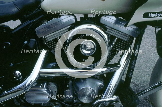 Engine of 1994 Harley Davidson police bike. Artist: Unknown.