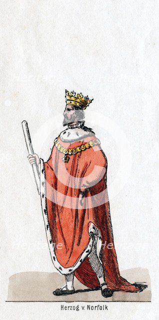 Duke of Norfolk, costume design for Shakespeare's play, "Henry VIII", 19th century. Creator: Unknown.