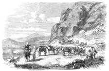 Punjaub Battery preparing to enter the Durwanzal Pass into the Koorum Valley, 1857. Creator: Unknown.
