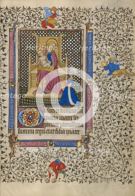A Woman in Prayer before the Virgin and Child; Book of Hours, about 1410. Creator: Unknown.