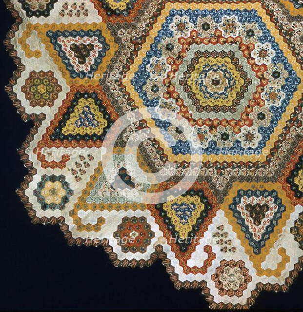 Unfinished Mosaic or Honeycomb Quilt Top, United States, c. 1840. Creator: Unknown.