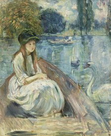 Jeanne Fourmanoir on the lake, 1892. Creator: Morisot, Berthe (1841-1895)