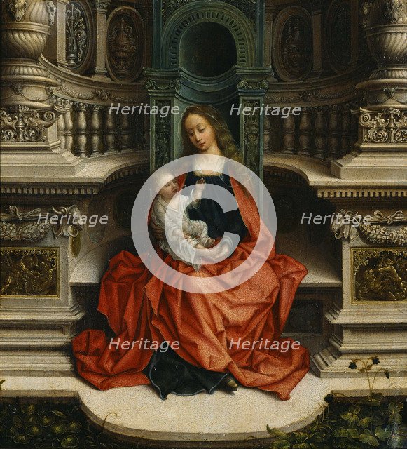 The Madonna and Child Enthroned, 16th century. Artist: Isenbrant, Adriaen (1490-1551)