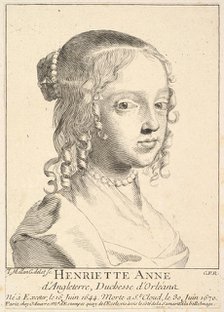Henriette-Anne d'Angleterre, duchesse d'Orléans. Creator: Claude Mellan.