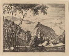 Rocky Landscape with Cross: pl.5. Creators: Roelant Roghman, Melchior Küsel.