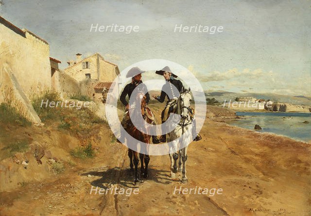 A General and His Aide-de-camp, 1869. Creator: Jean Louis Ernest Meissonier.