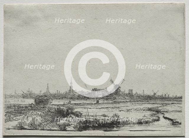 View of Amsterdam from the North West, c. 1640. Creator: Rembrandt van Rijn (Dutch, 1606-1669).