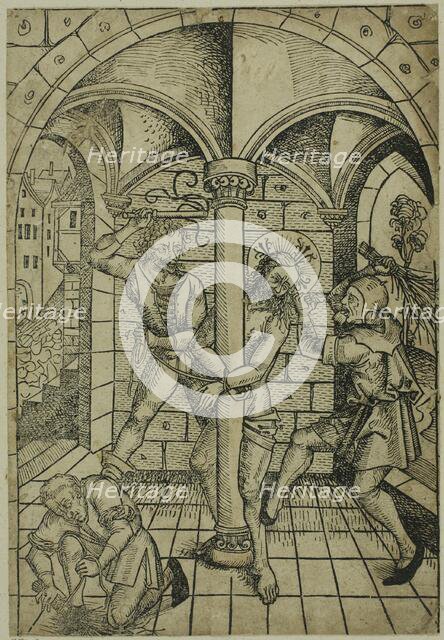 The Scourging of Christ (verso); The Israelites Enslaved in Egypt (recto), pages 70..., 1491. Creator: Michael Wolgemut.